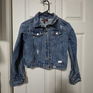 7 For All Mankind Denim Girls Distressed Jacket Size Medium